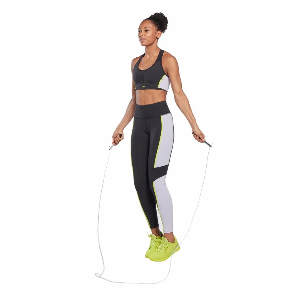 Reebok Apparel Women Lux Racer Padded Colorblock Bra BLACK