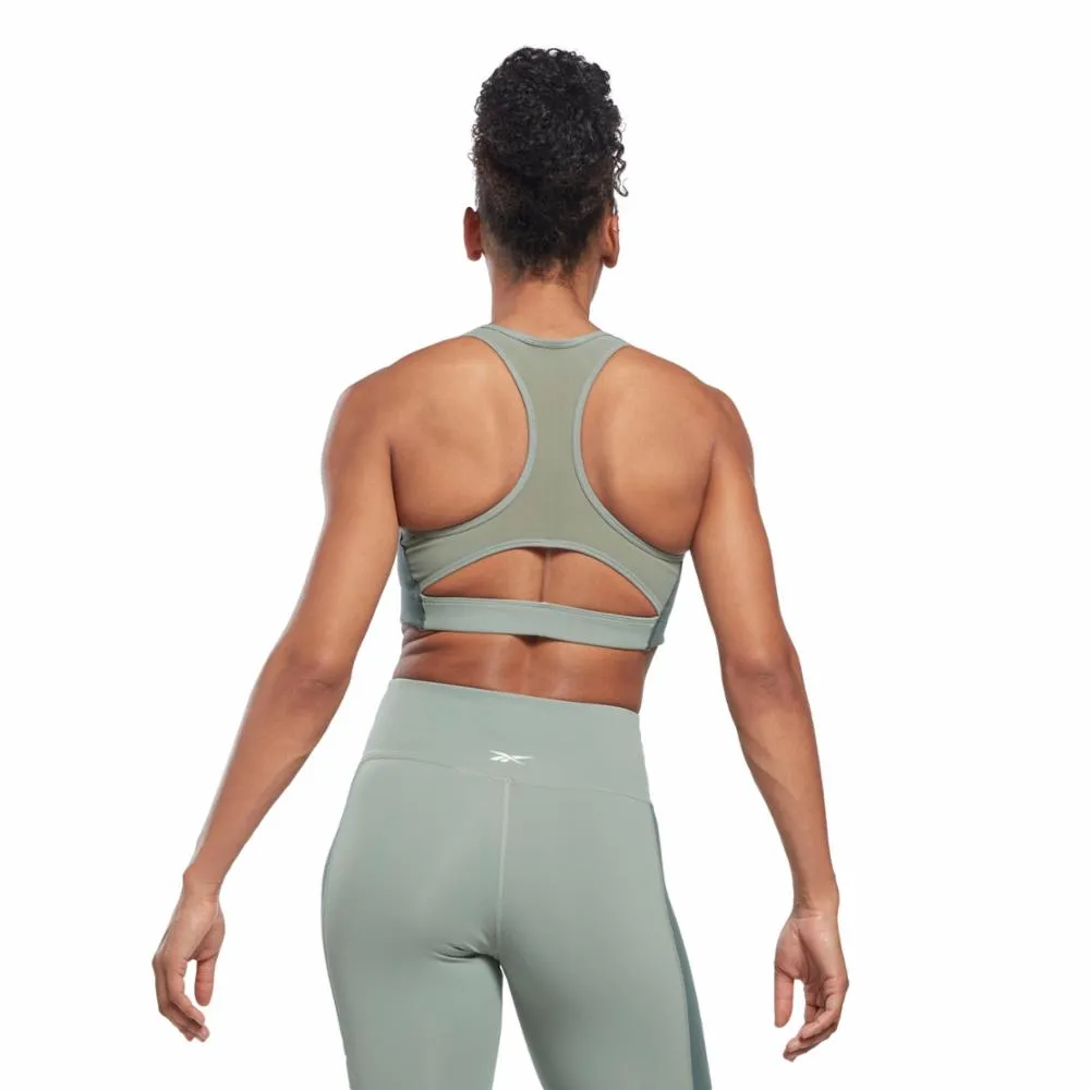 Reebok Apparel Women Lux Racer Padded Colorblock Bra HARGRN