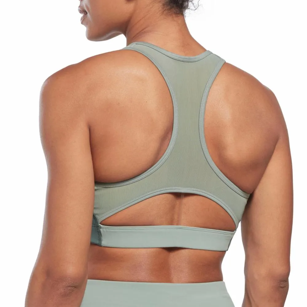 Reebok Apparel Women Lux Racer Padded Colorblock Bra HARGRN