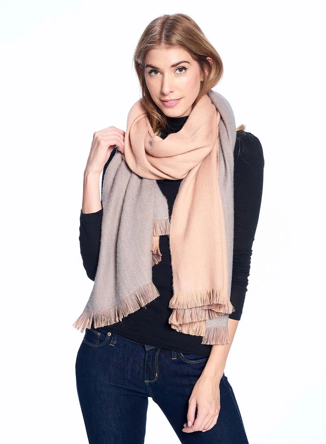 Reversible Alpaca  Wrap - Dusty Coral