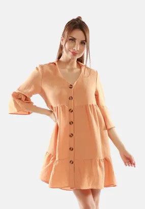 Ruched Empire Shirt Dress