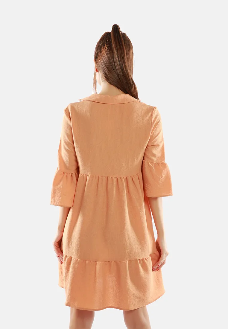 Ruched Empire Shirt Dress