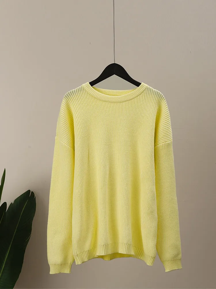 Solid Elegant Long Sleeve Knitted Sweaters