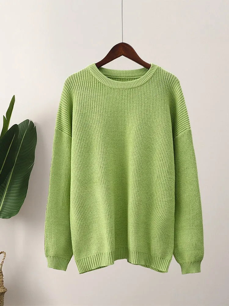 Solid Elegant Long Sleeve Knitted Sweaters