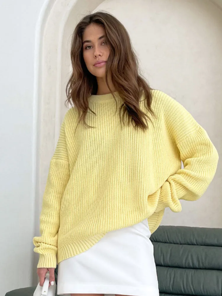 Solid Elegant Long Sleeve Knitted Sweaters