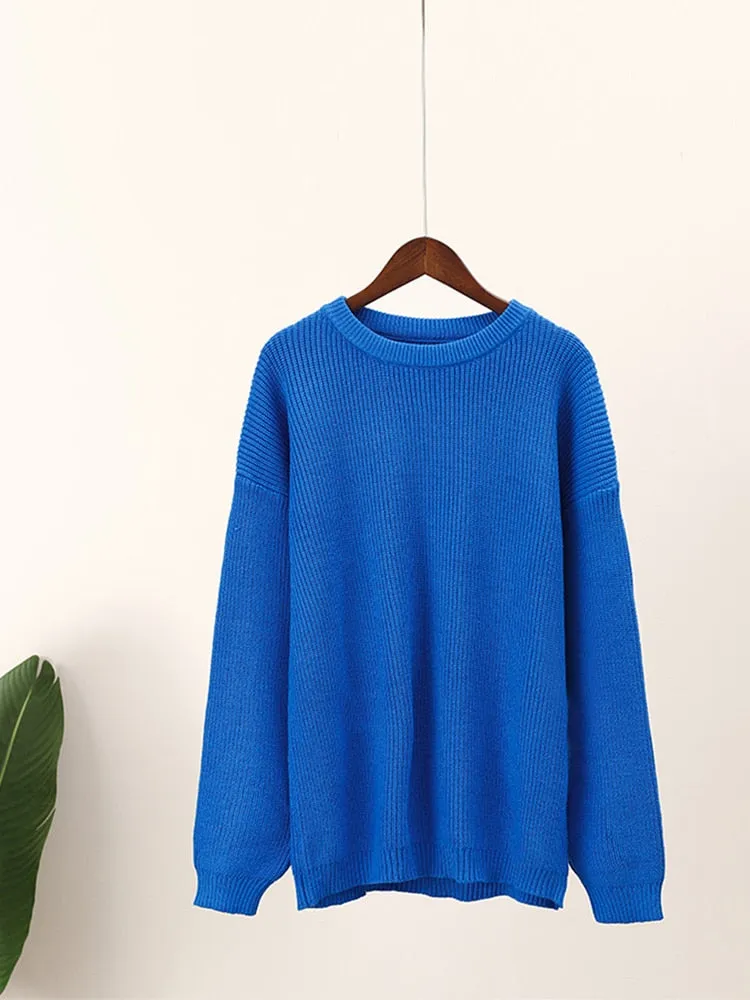Solid Elegant Long Sleeve Knitted Sweaters