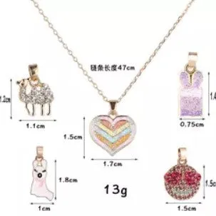 Sweet Color Charm Pendant Necklace - Set of 5