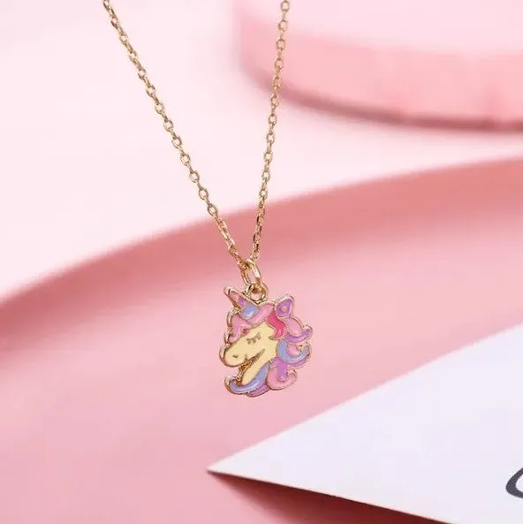 Sweet Color Charm Pendant Necklace - Set of 5
