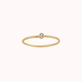 Tiny March Birthstone Ring ∙ Aquamarine