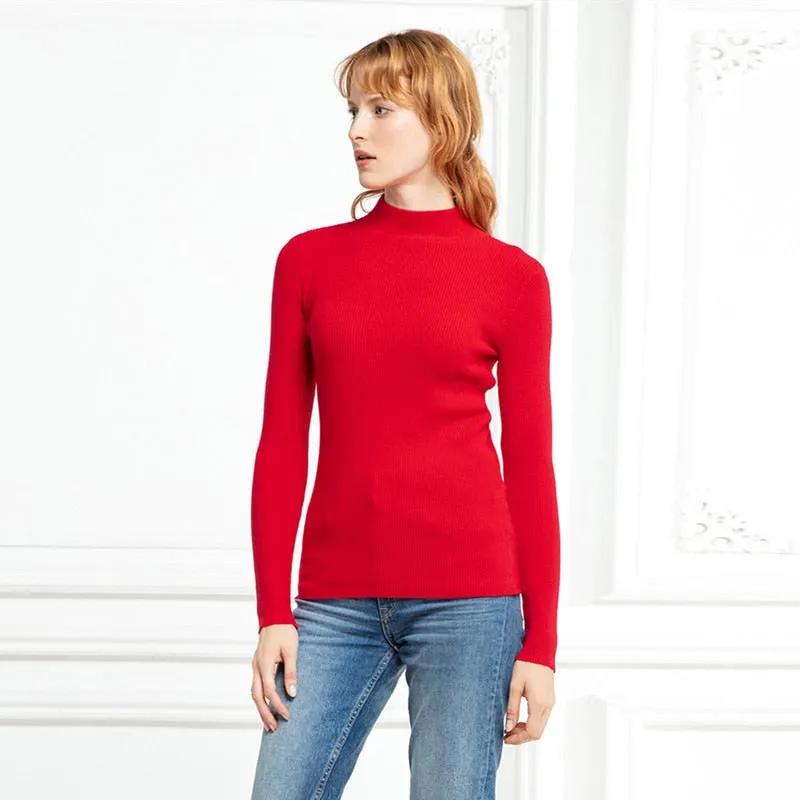 Turtleneck Long Sleeve Slim Sweater