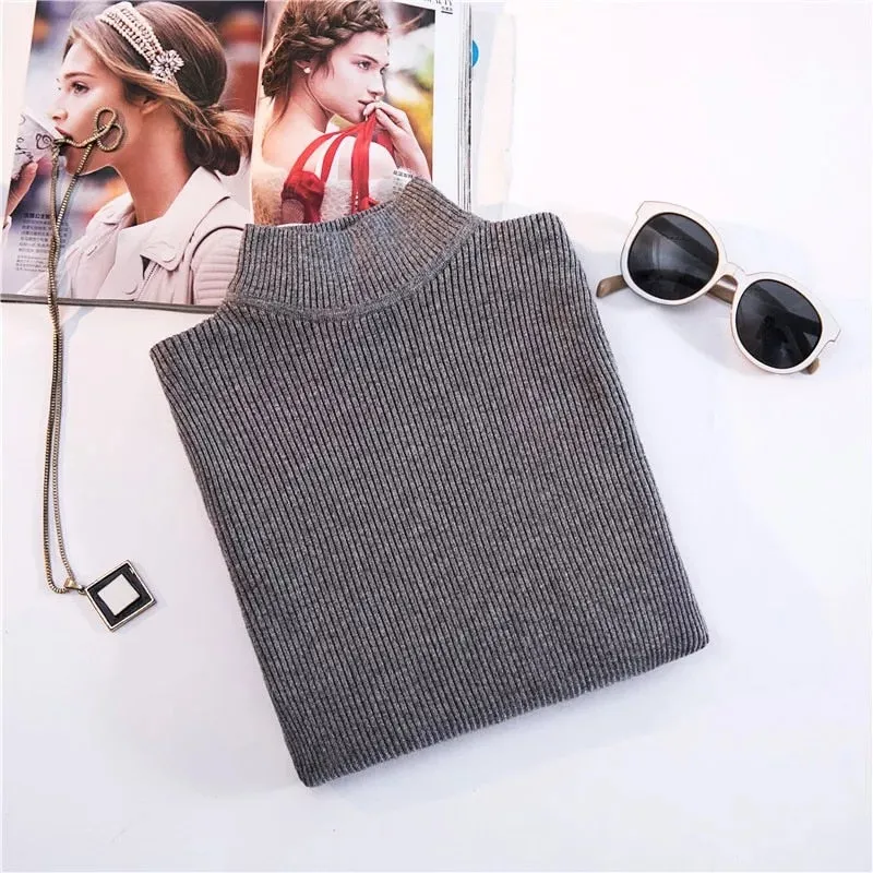 Turtleneck Long Sleeve Slim Sweater
