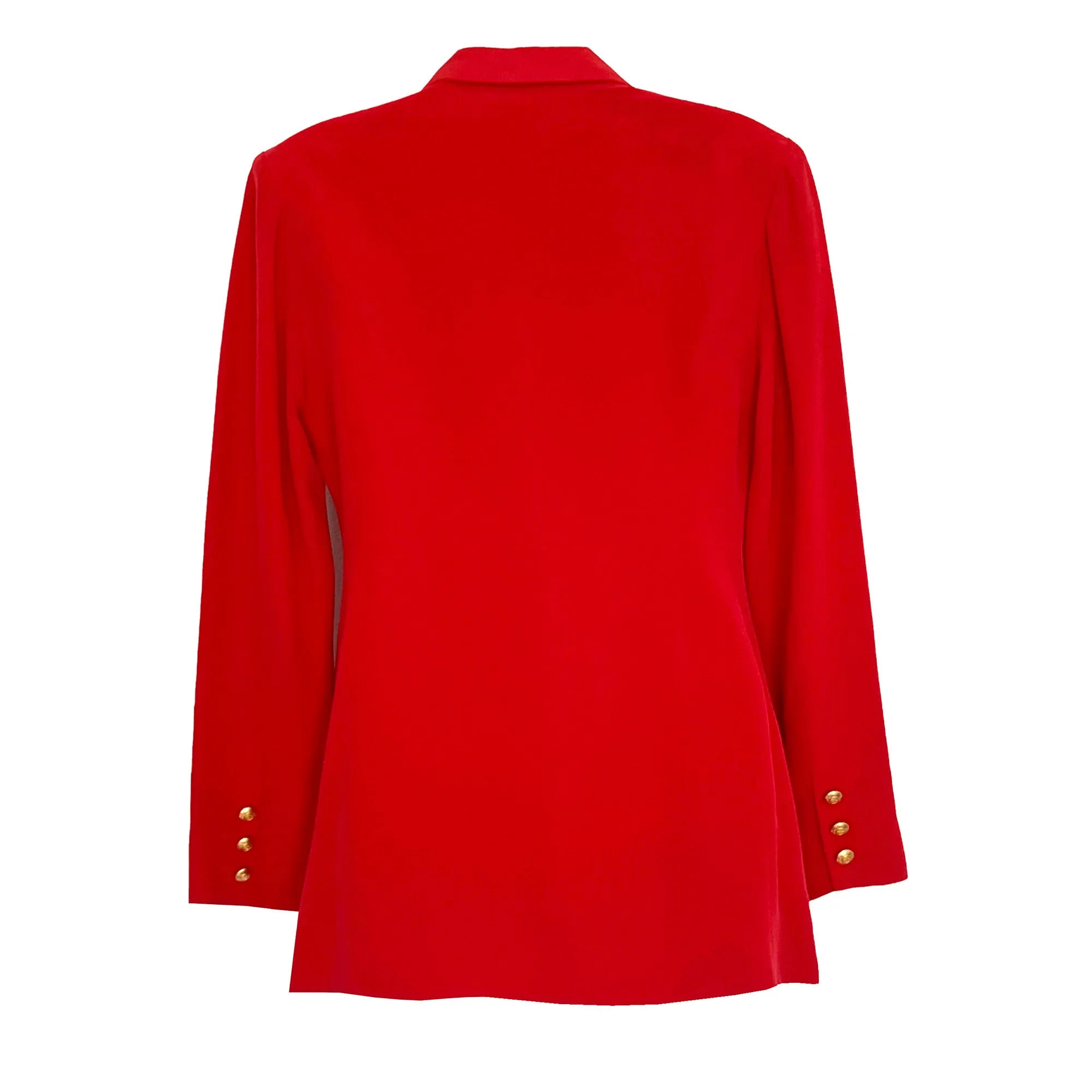 Vintage Allison Taylor Red Silk Business Skirt Suit - S