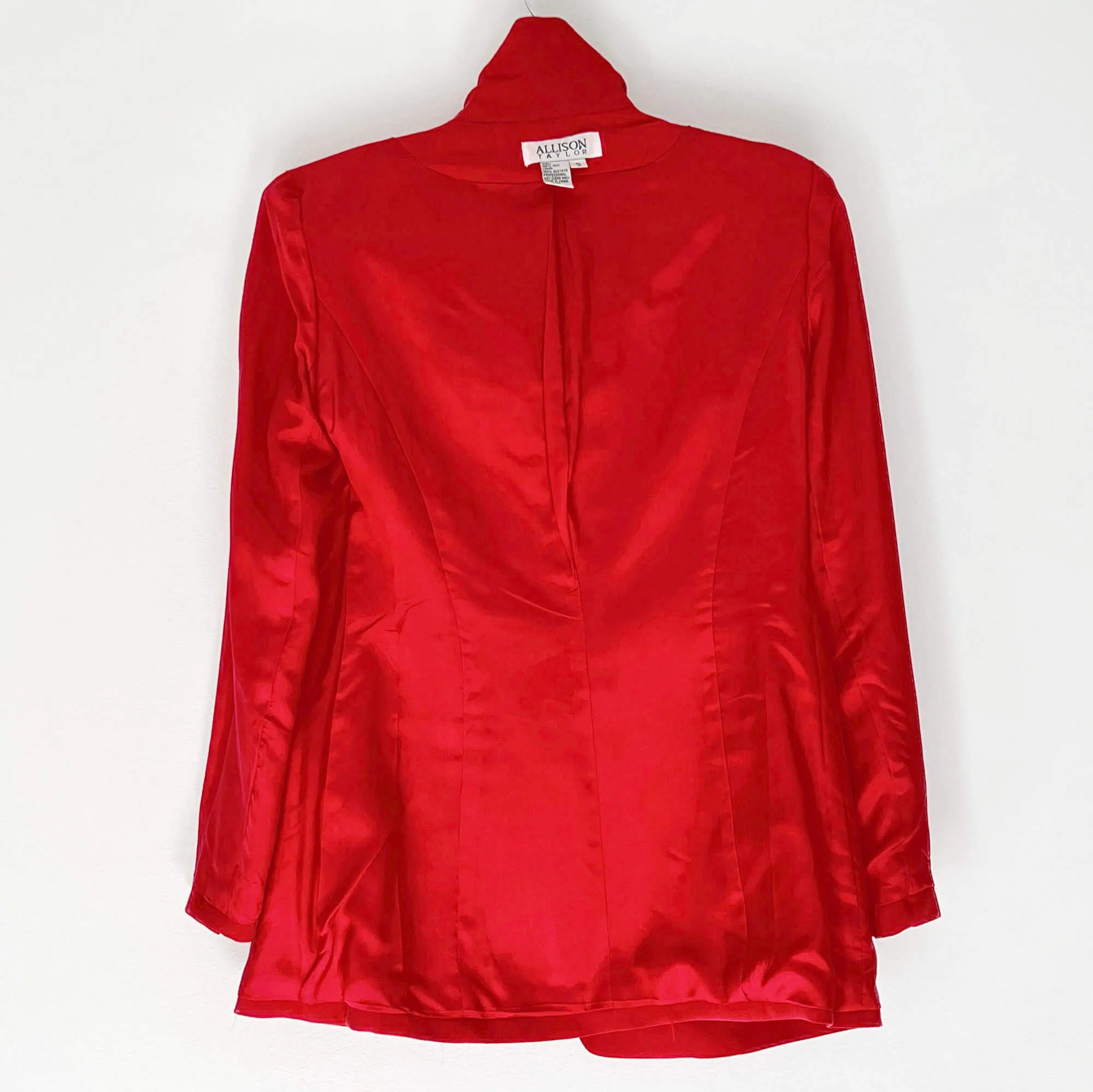 Vintage Allison Taylor Red Silk Business Skirt Suit - S