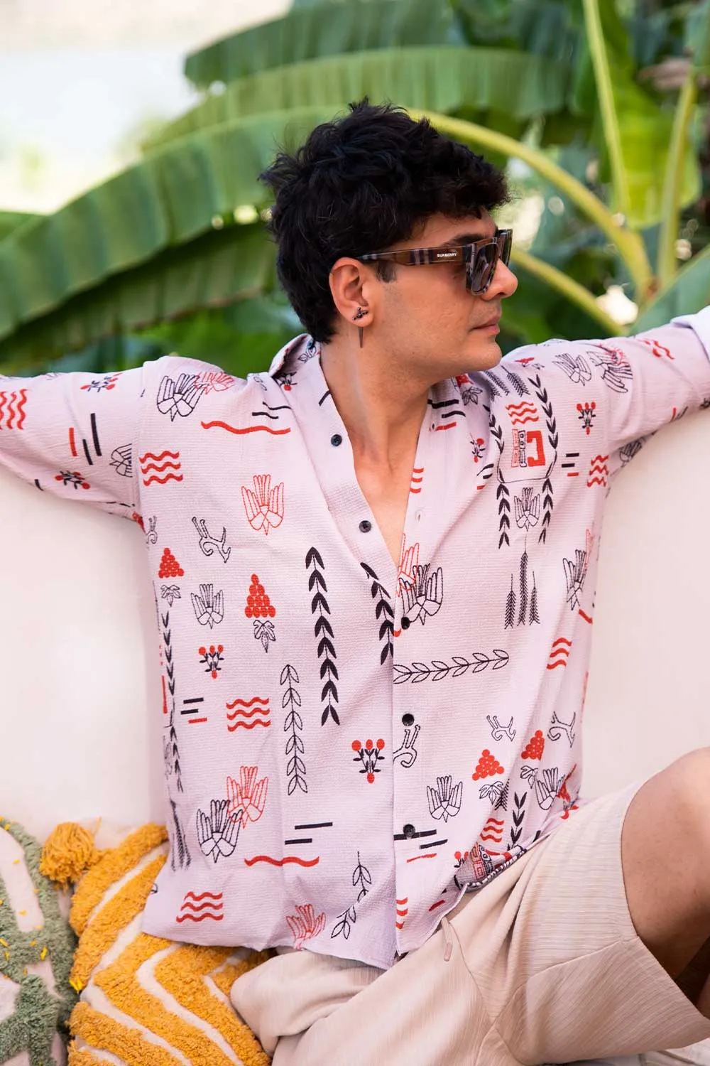 Warli Whisper | Luxury Popcorn Material I Men Shirt