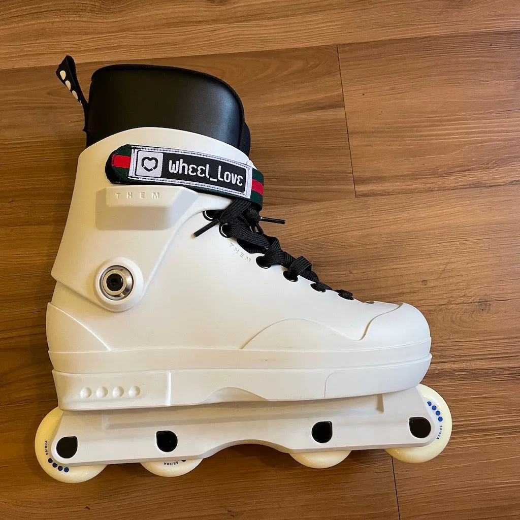 WHEEL LOVE - Orange Inline Skate Cuff / 45 Degree Straps