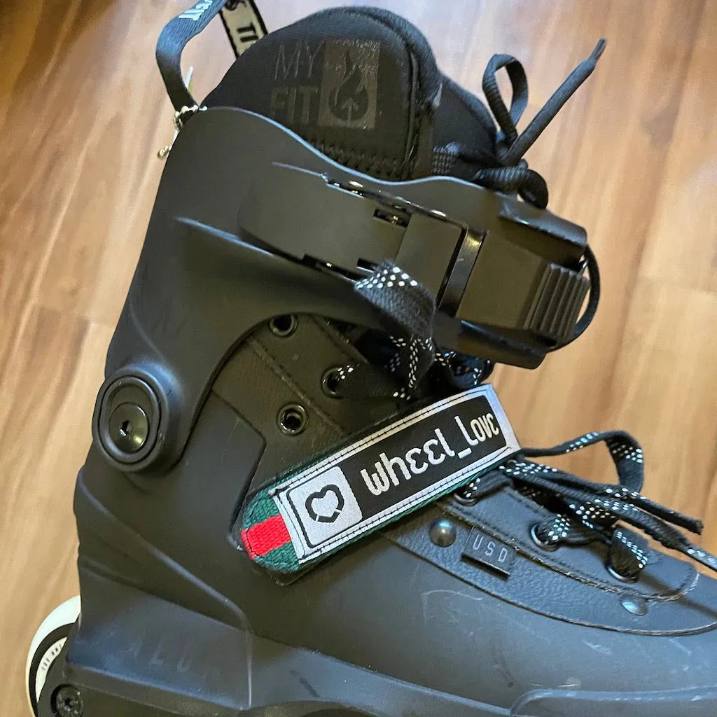 WHEEL LOVE - Orange Inline Skate Cuff / 45 Degree Straps