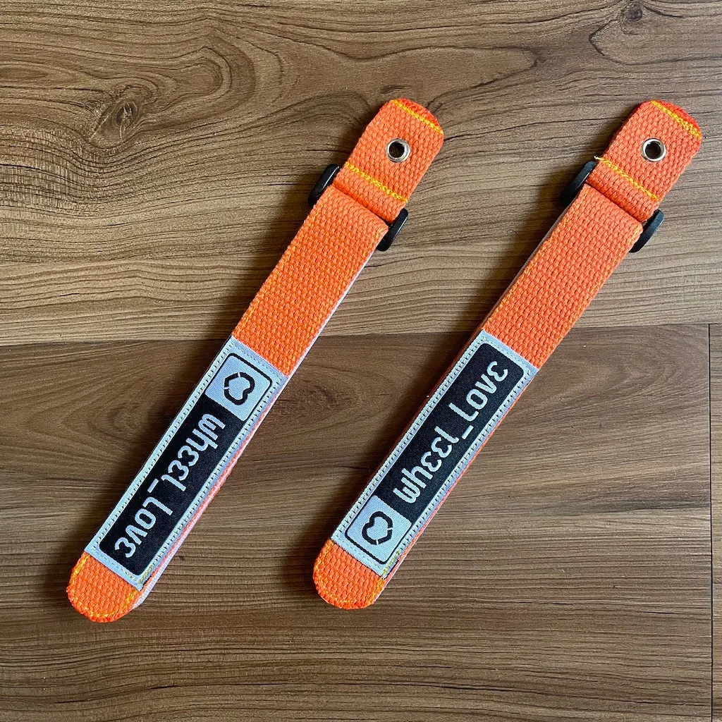 WHEEL LOVE - Orange Inline Skate Cuff / 45 Degree Straps