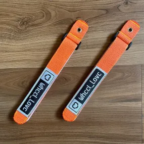 WHEEL LOVE - Orange Inline Skate Cuff / 45 Degree Straps