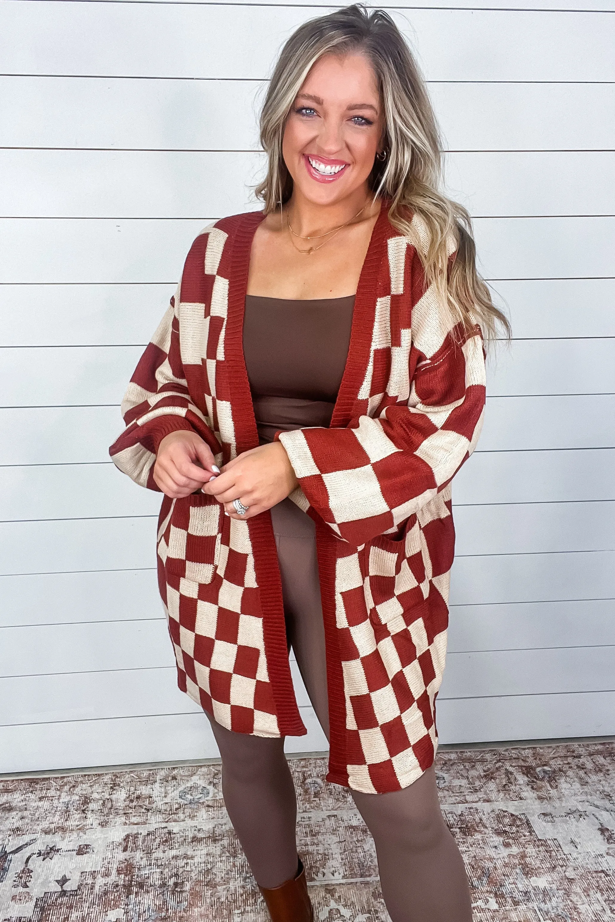 When I See You Again Checkered Cardigan