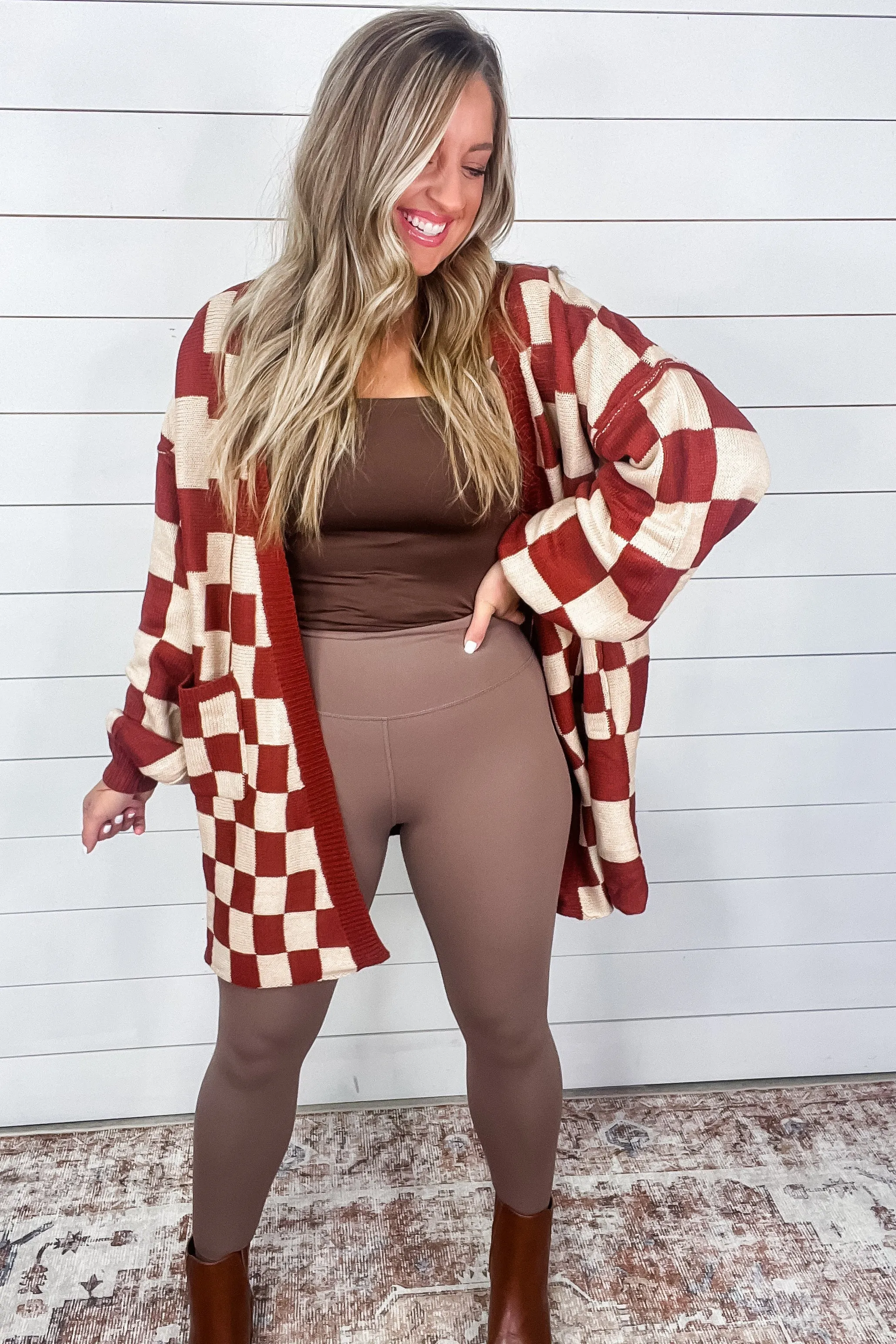 When I See You Again Checkered Cardigan