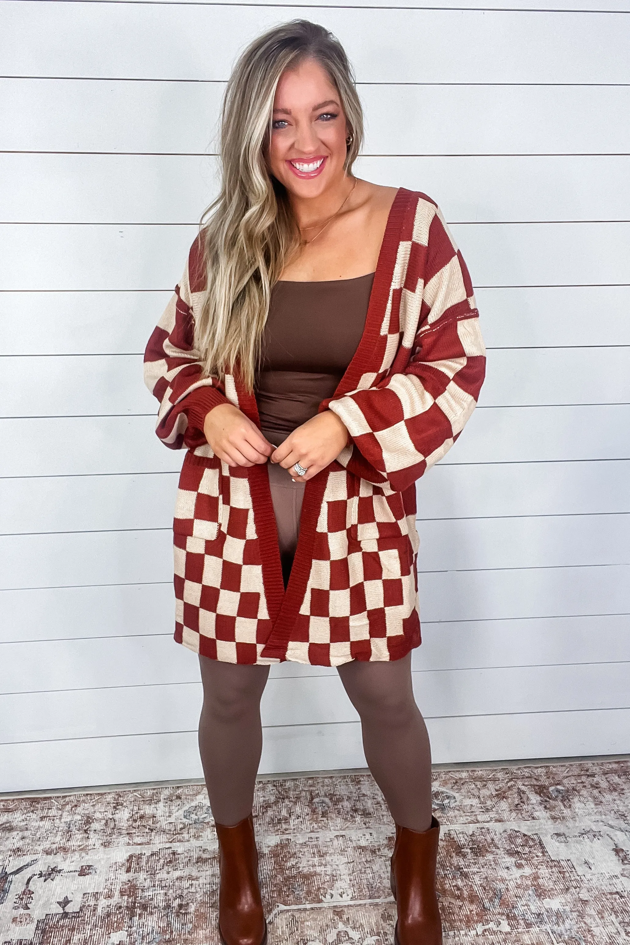 When I See You Again Checkered Cardigan