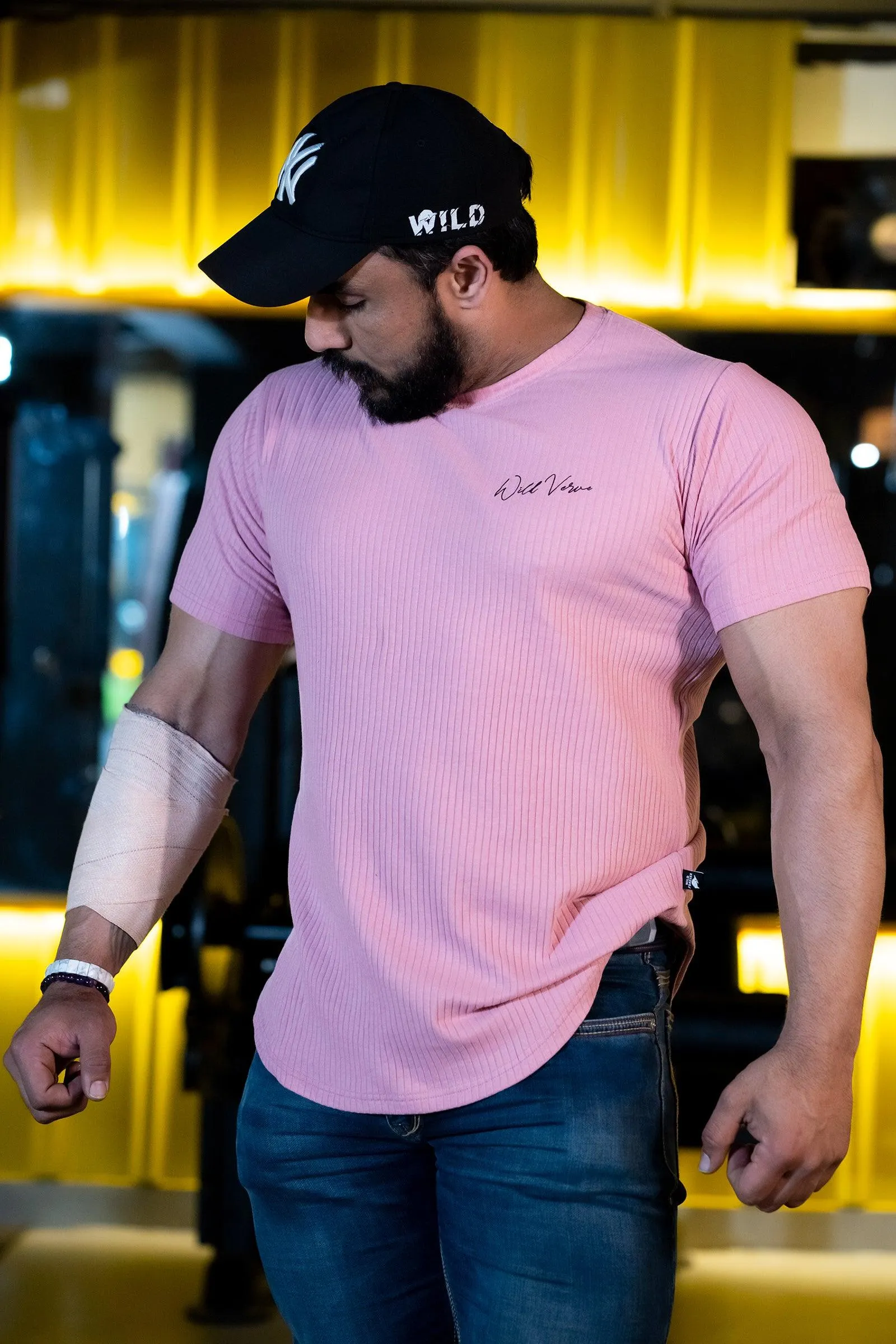 WILD VERVE CLASSIC RIB CREW T SHIRT (PINK)