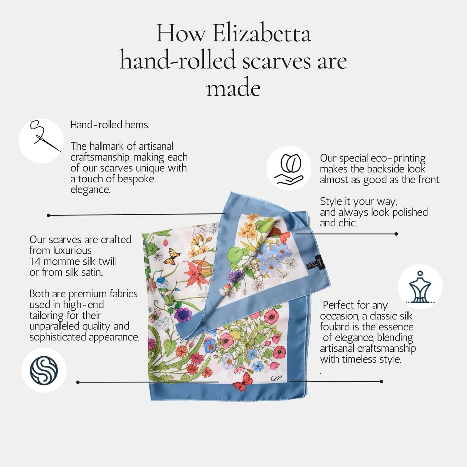 Zaira - Hand Rolled Large Silk Foulard